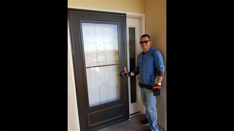 Handcrafted to enhance your entrance's architecture and let the most light into your home, the sleek, modern design is both innovative and attractive. . Larson platinum storm door installation